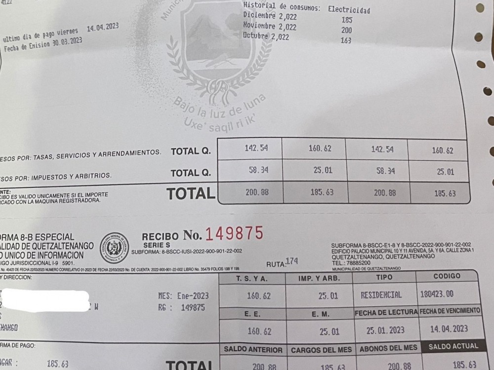 ¿Cómo pagar el recibo de este mes en Xela?