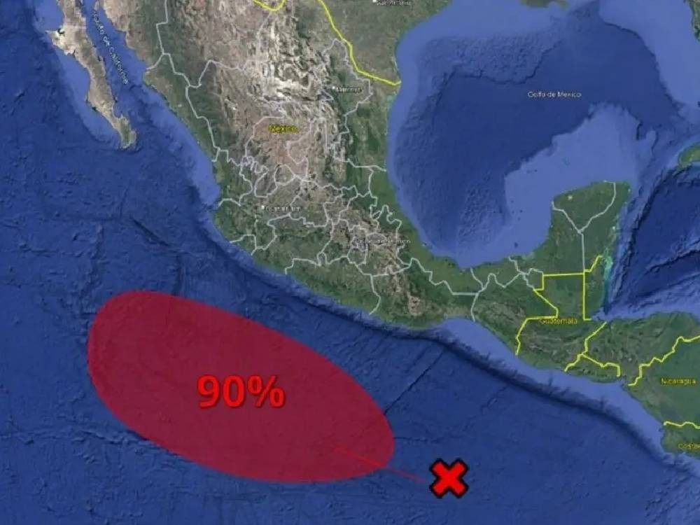 Se eleva a 90 por ciento potencial de formarse el primer ciclón de la temporada en el Pacífico