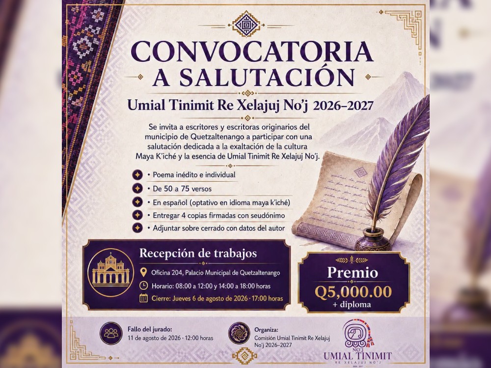 Abren convocatoria para crear la salutación del ceremonial Umial Tinimit Re Xelajuj No'j 2026–2027