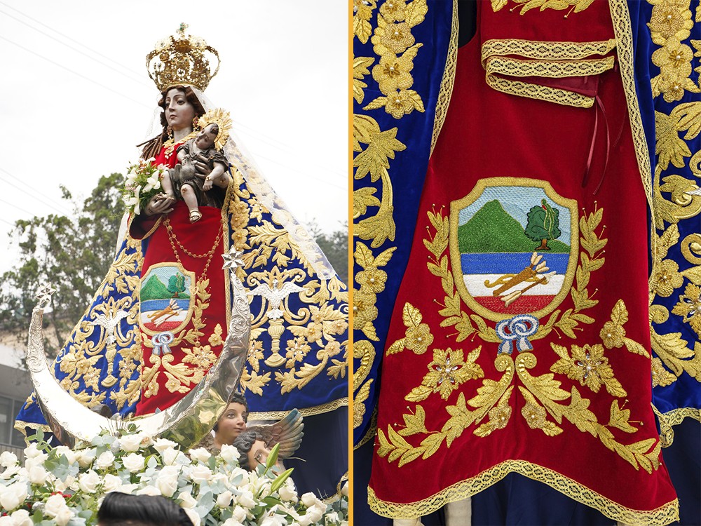 Así lució la Santísima Virgen del Rosario en su cortejo procesional  