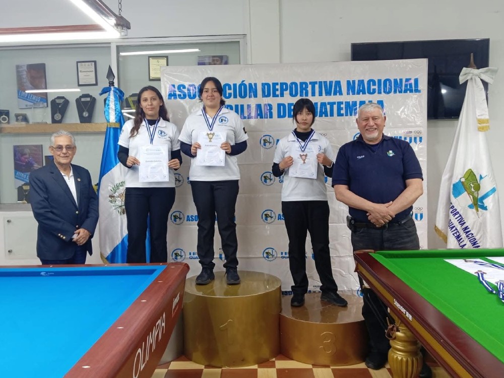 Astrid Santos de nuevo domina el billar deportivo de Guatemala 