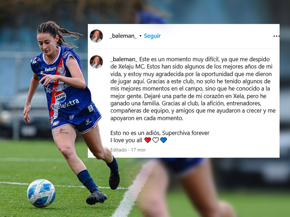 Brenda Alemán se despide de Xelajú MC con emotivo mensaje