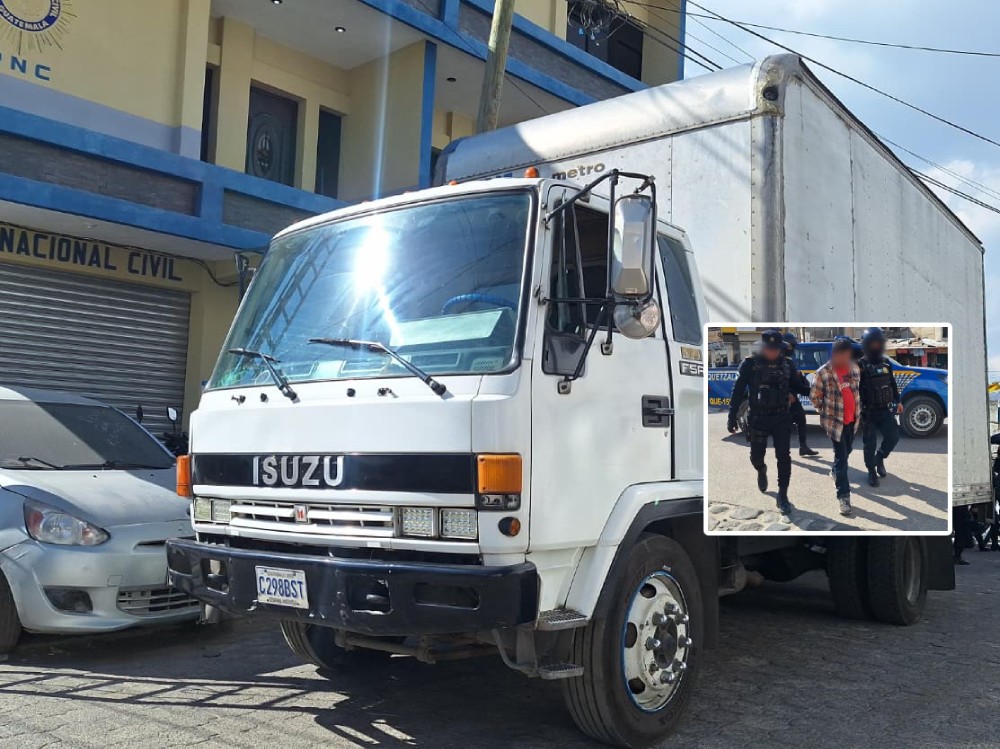 Capturado con camión que momentos antes había robado; recuperan mercadería valorada en Q60 mil