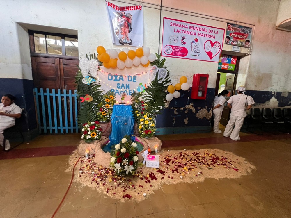 Celebran a San Rafael Arcángel en el Hospital Nacional de Mazatenango