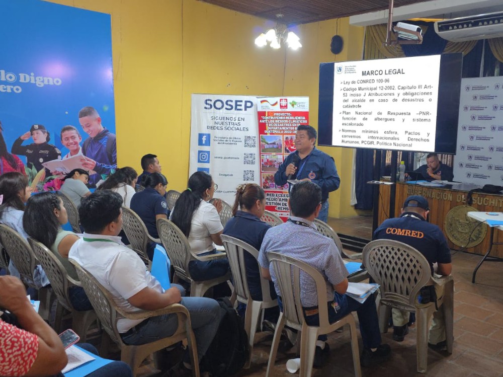 CONRED fortalece capacidades en Suchitepéquez: Socializan protocolos para la gestión de albergues ante temporada de lluvias