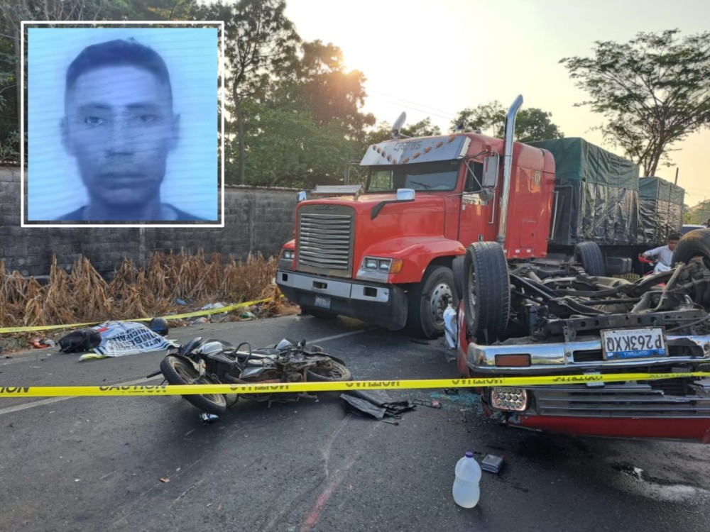 Cuádruple colisión deja un motorista fallecido en Coatepeque