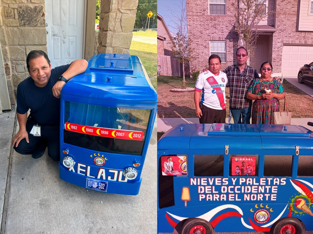 ¡El Chivo Bus en Estados Unidos! Migrante quetzalteco impulsa emprendimiento con carreta de helados