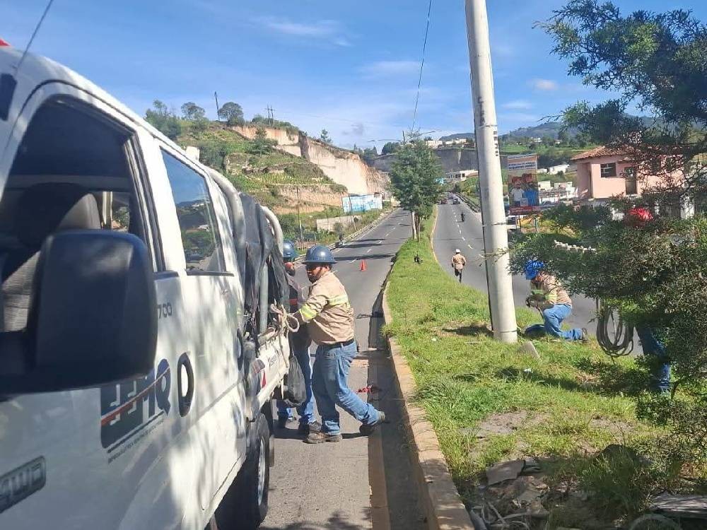 Empresa Eléctrica Municipal repone infraestructura dañada por accidentes de tránsito