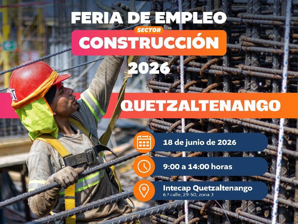 Feria de empleo del sector construcción se realizará en Xela este jueves