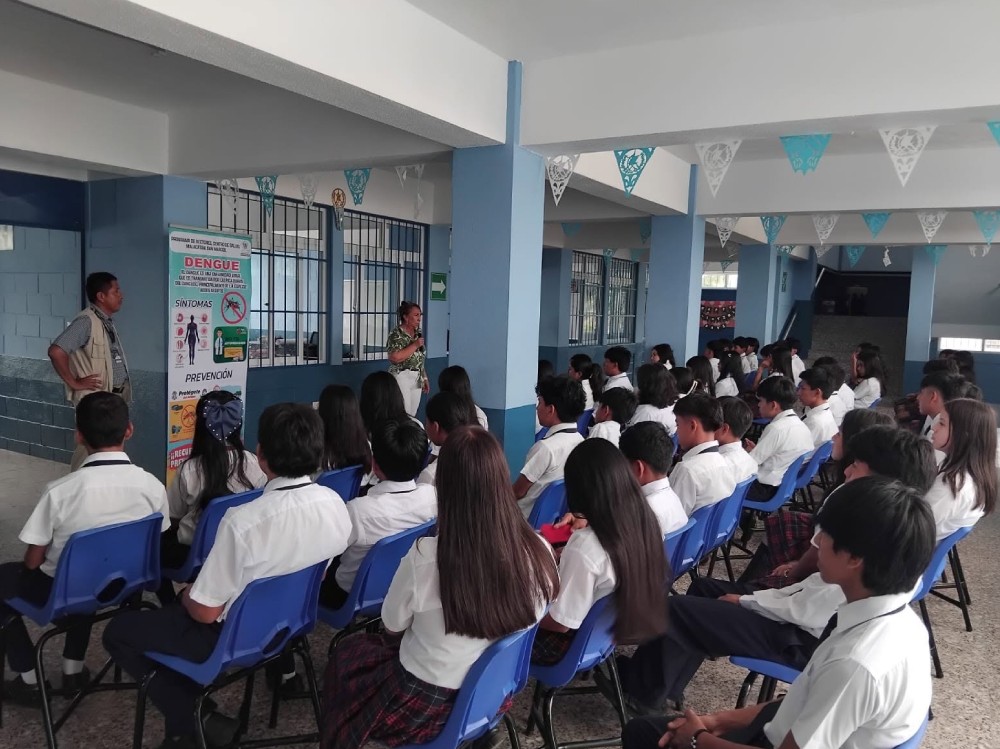 Fortalecen acciones de prevención del dengue en comunidad educativa de El Carmen Frontera, Malacatán 