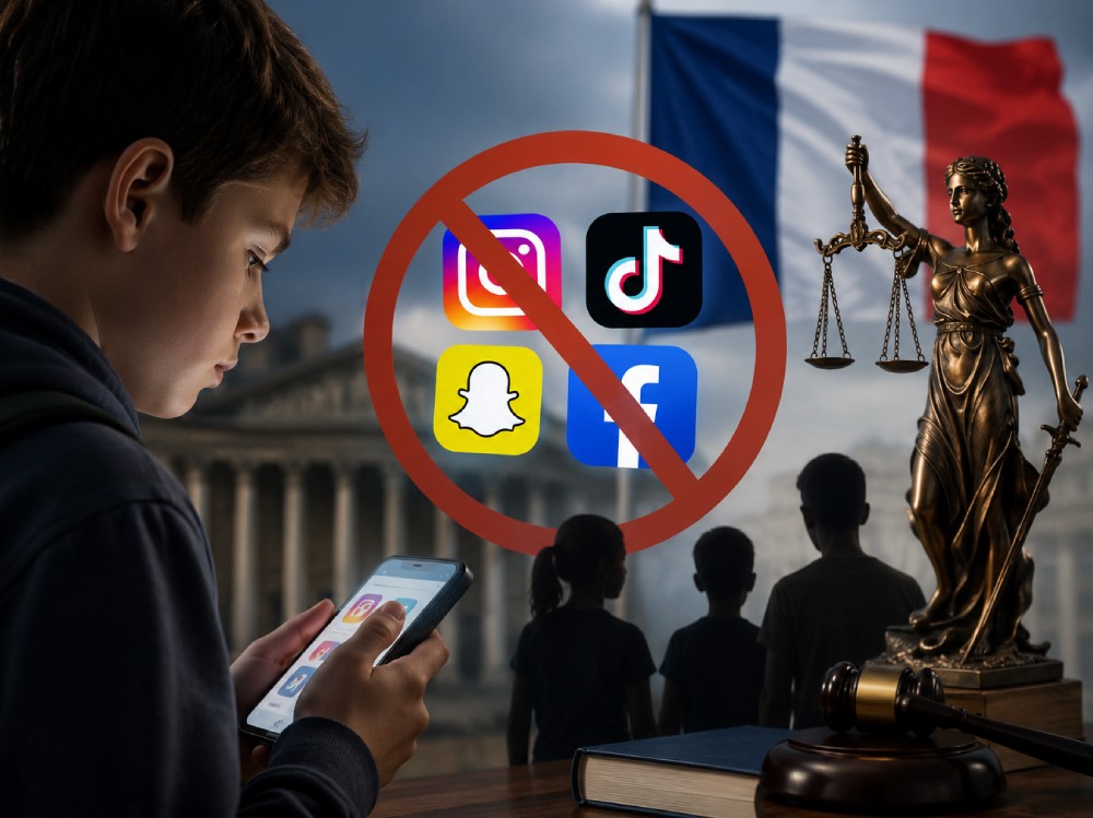 Francia prohíbe redes sociales a menores de 15 años