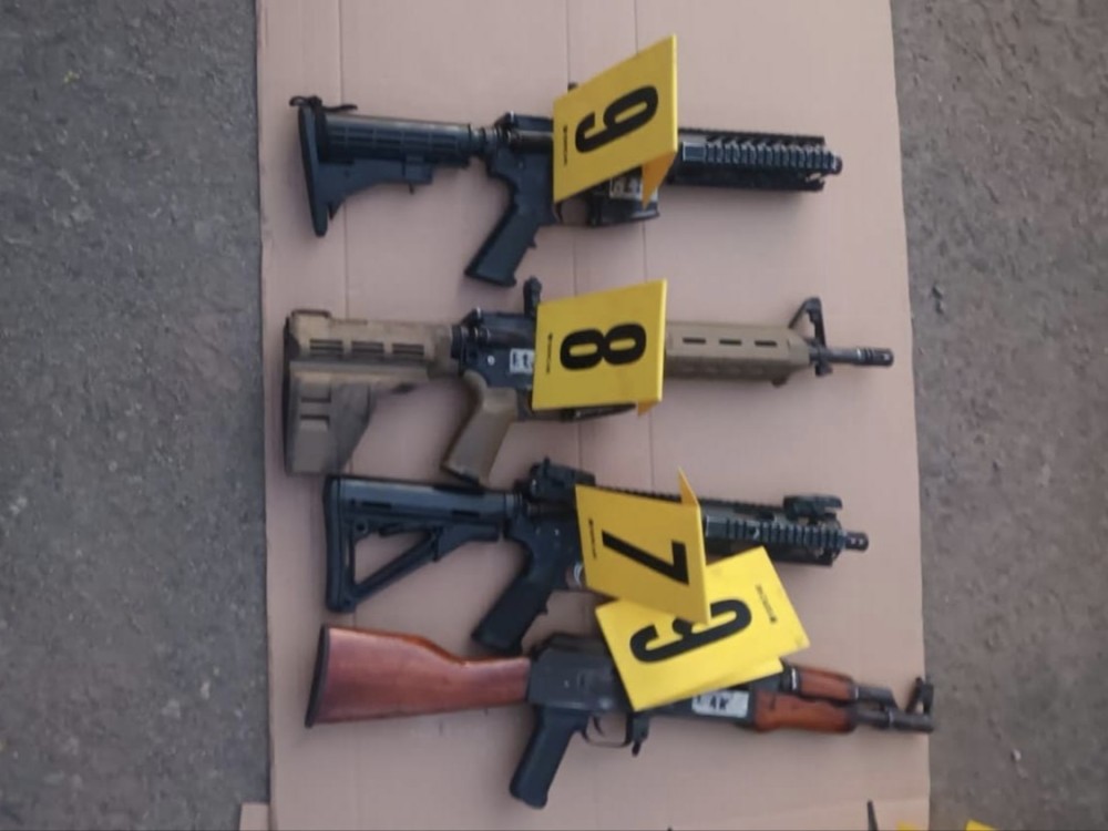 Fusiles y municiones incautadas en San Marcos