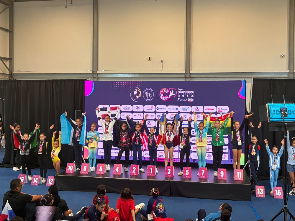 Gimnastas quetzaltecos destacan en la Copa Panamericana de Clubes USAG Panamá 2026