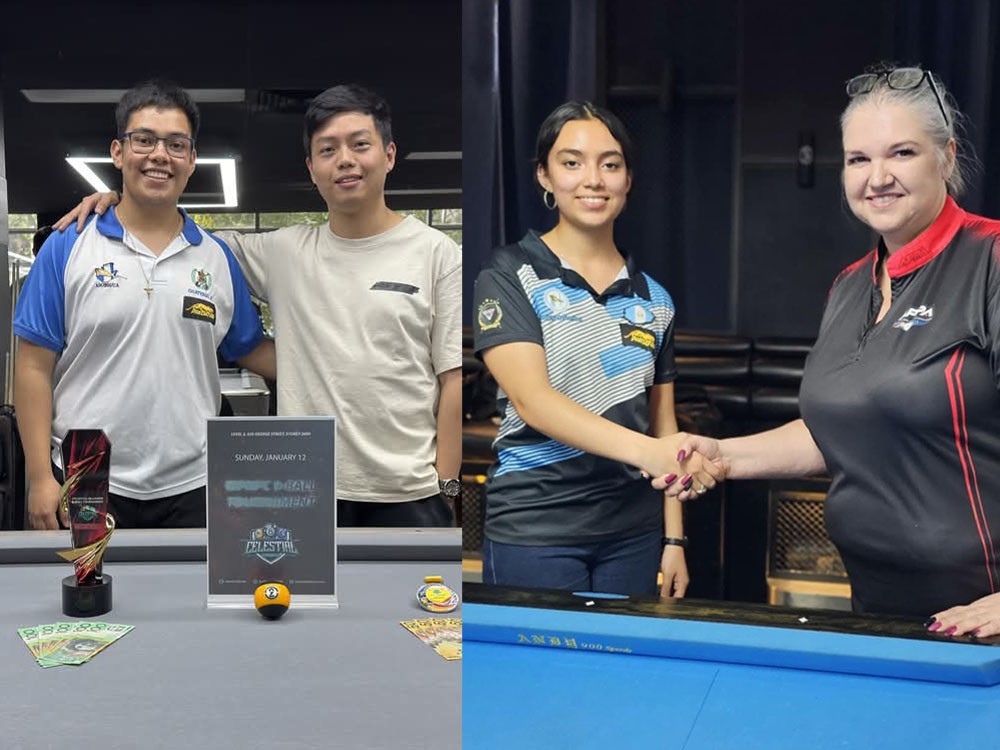 Hermanos Santos Santiago brillan en torneos de billar en Australia