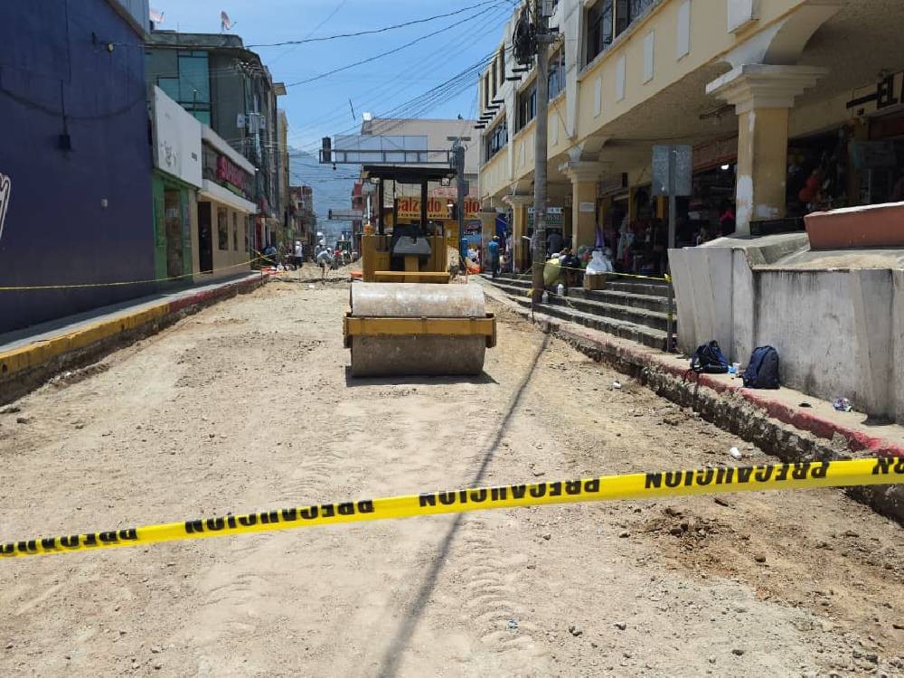 Intervención de calles provoca congestionamiento vial en San Pedro Sacatepéquez, San Marcos