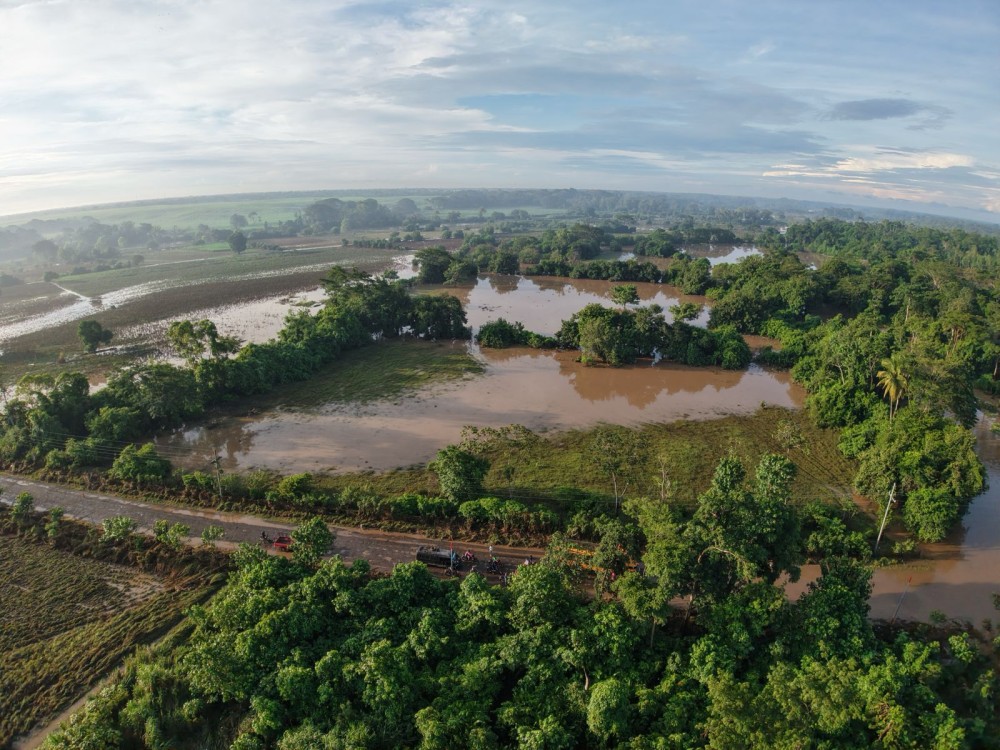 Más de 70 familias damnificadas por inundaciones en San José La Máquina, Suchitepéquez