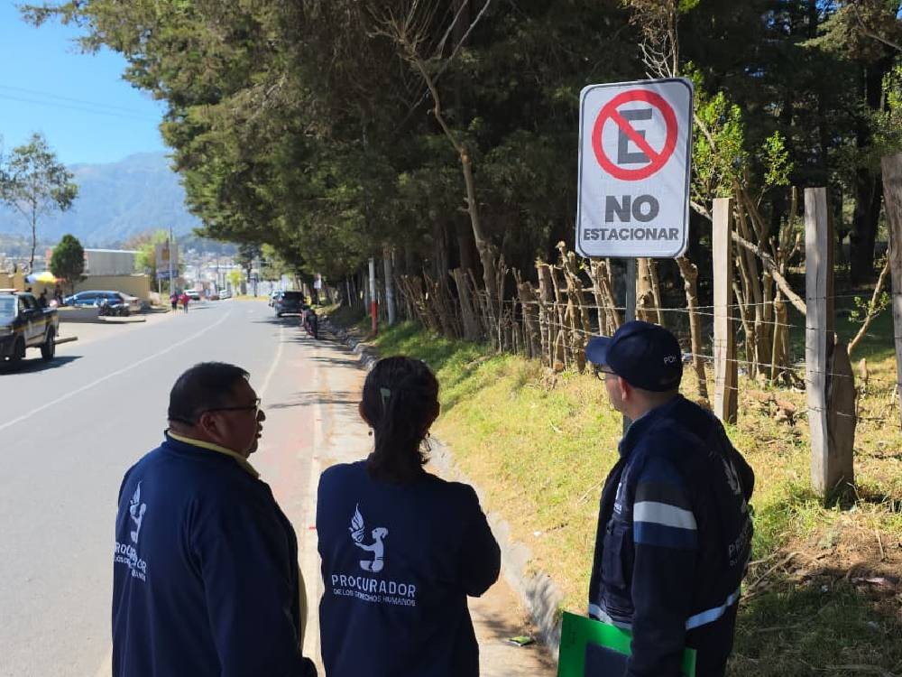 PDH verifica instalación de señales de tránsito en zona 5 de San Marcos tras denuncia vecinal