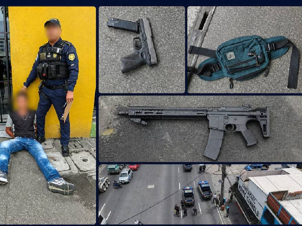PNC captura a dos implicados en violenta balacera entre vehículos 
