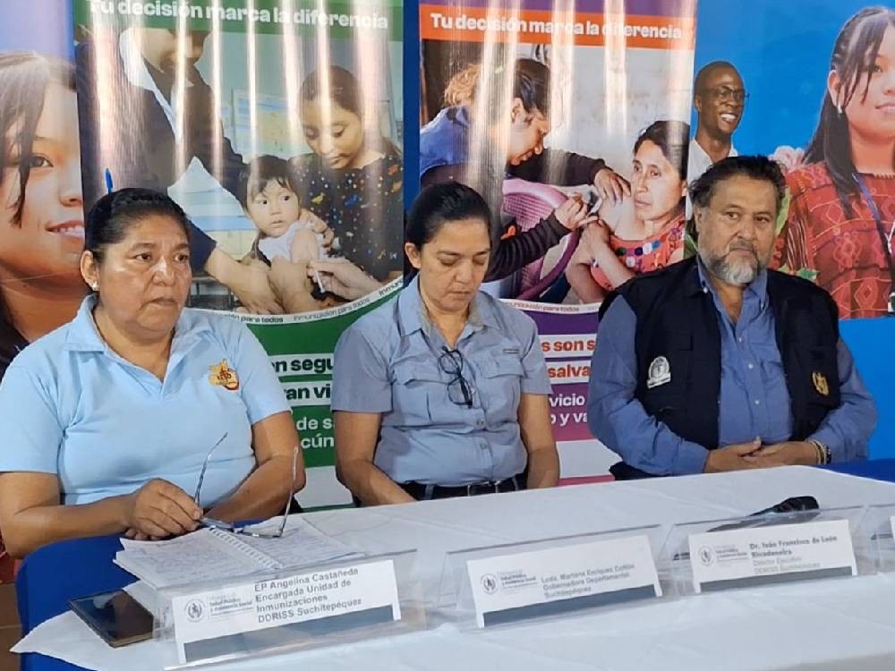 Salud lanza la "Semana de la Vacunación de las Américas" en Suchitepéquez: Buscan atender a más de 32 mil niños