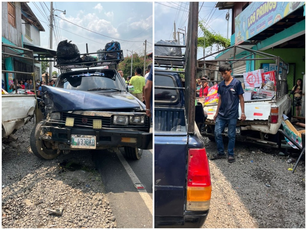 Sujeto en estado crítico tras ser arrollado en accidente de dos picop en San Antonio
