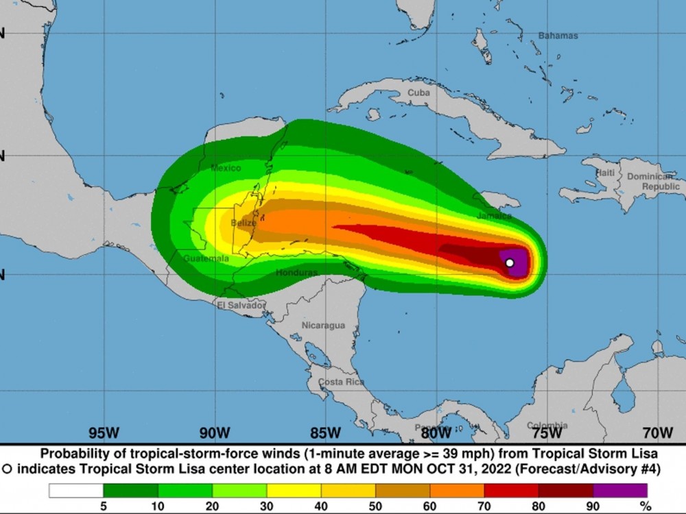 Tormenta tropical Lisa se acerca a Guatemala