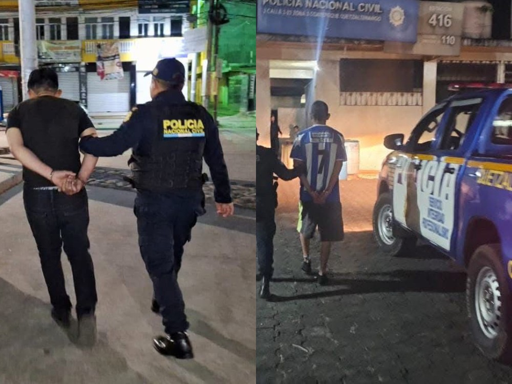 Tres capturados en distintos operativos policiales en Quetzaltenango en menos de 24 horas