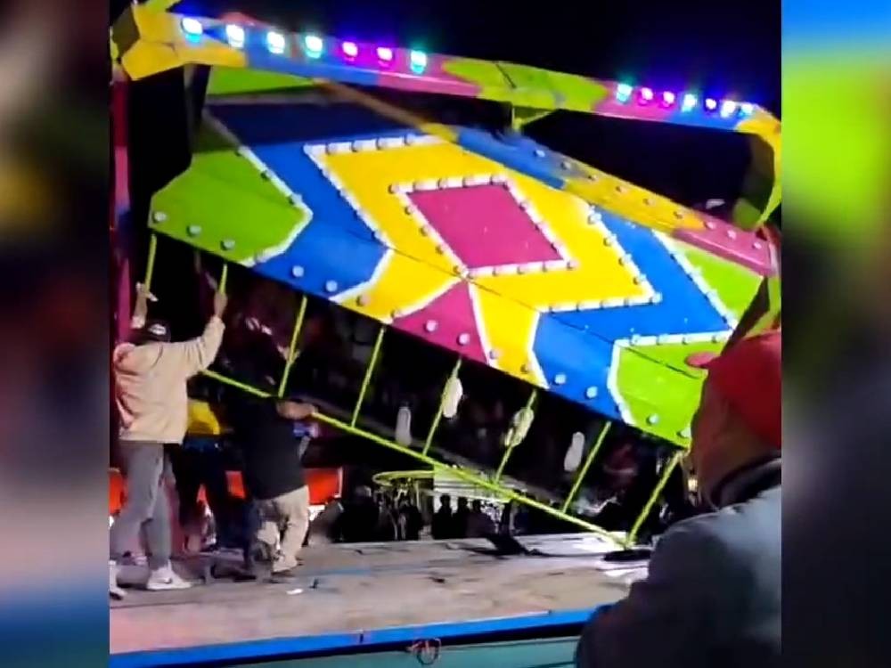 VIDEO | Pánico en juego mecánico en feria de Soloma